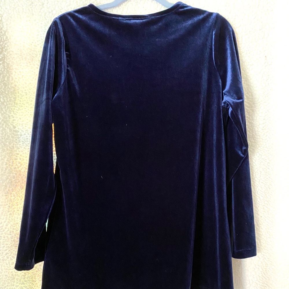 NEW Susan Graver Velour Sparkly Beaded Blouse Top - Picture 4 of 4